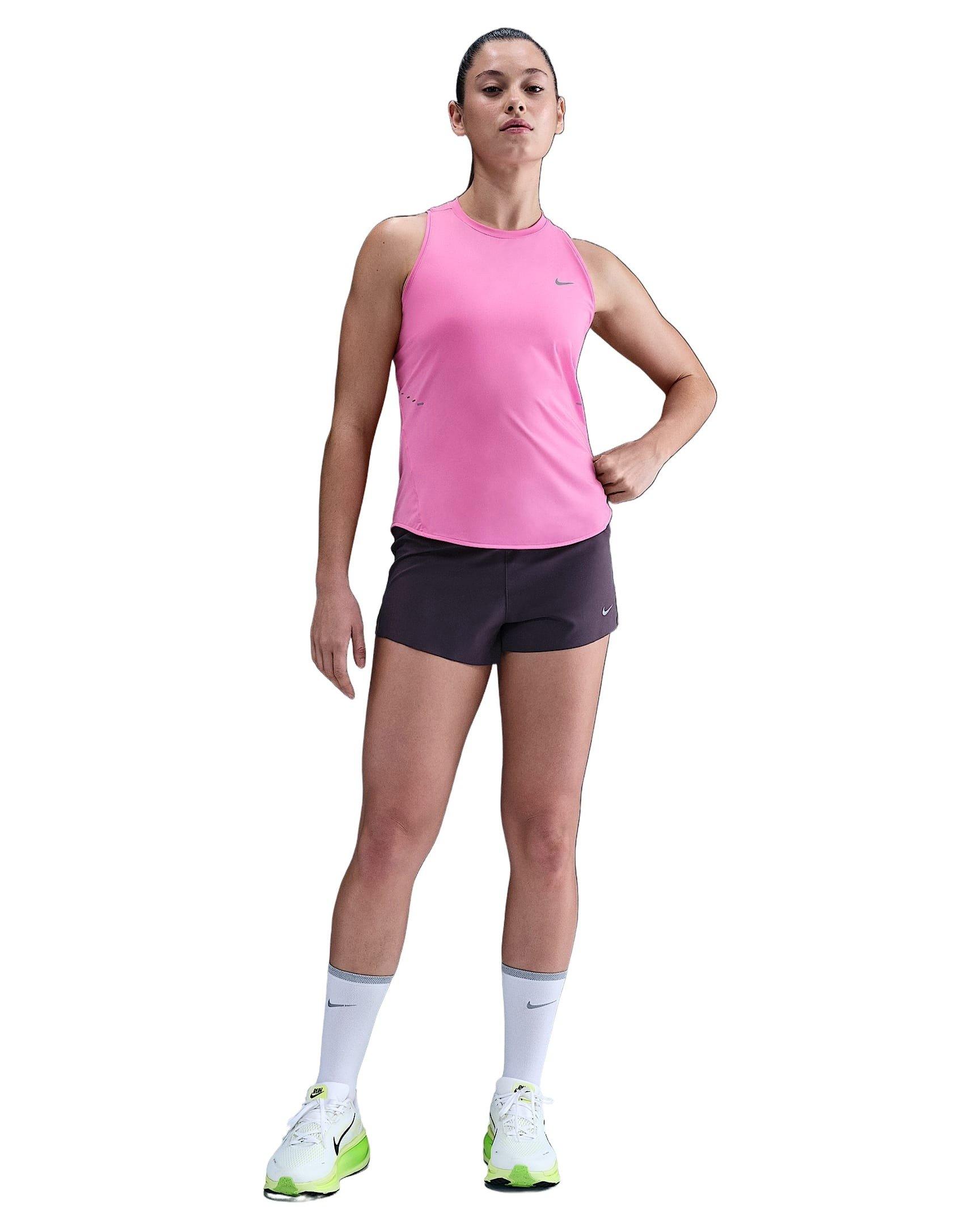 Nike Women's Swift Dri-FIT Running Tank Top -Pink - PINK Thumbnail View 4