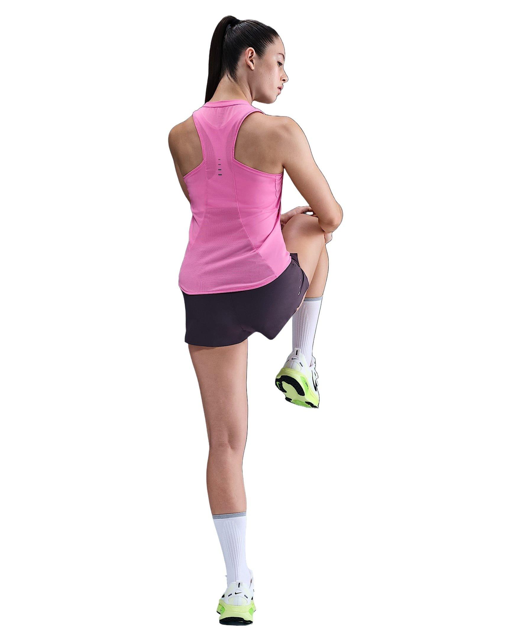 Nike Women's Swift Dri-FIT Running Tank Top -Pink - PINK Thumbnail View 5