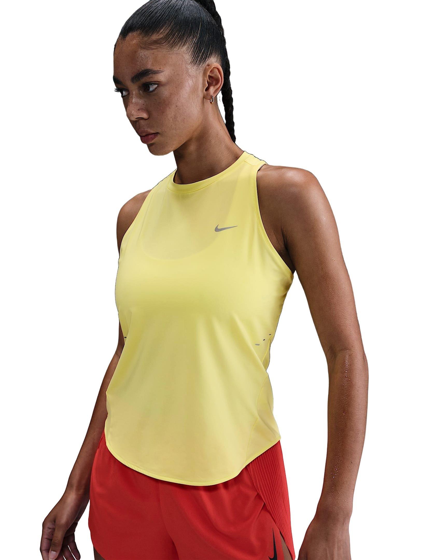 Nike Women's Swift Dri-FIT Running Tank Top -Yellow - YELLOW Thumbnail View 1
