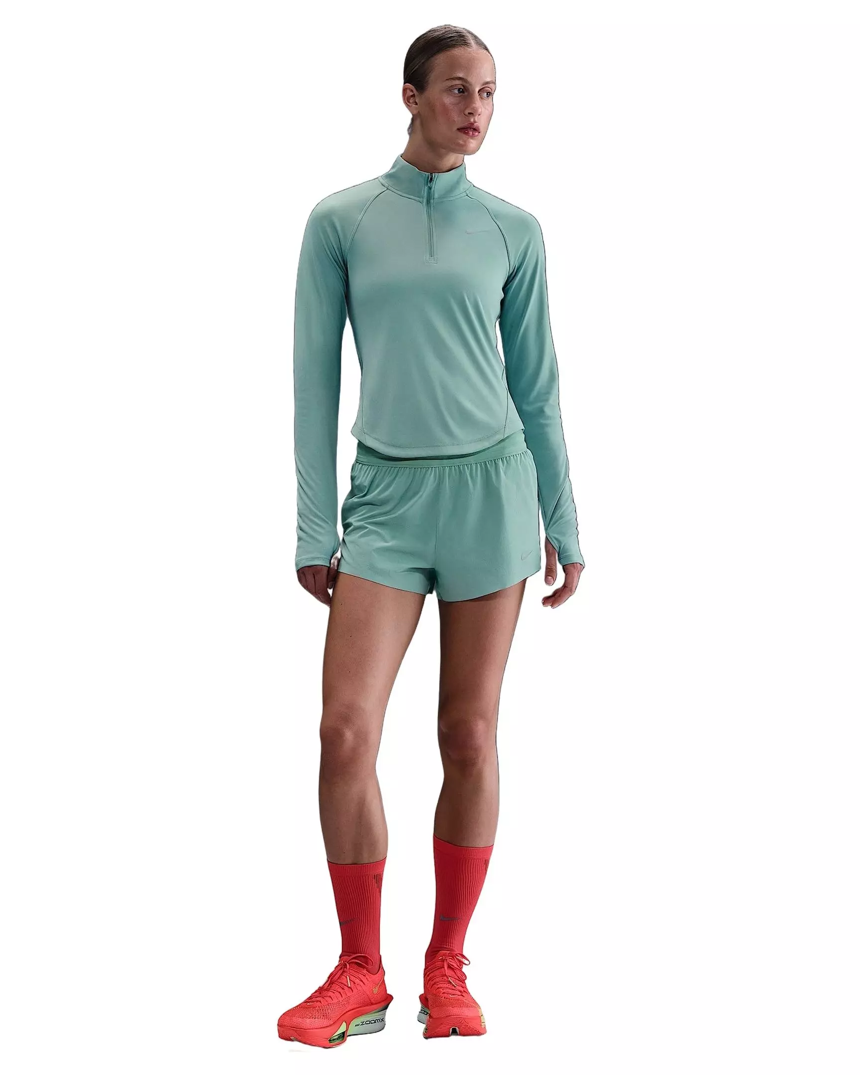 Nike Women's Swift Dri-FIT Mid-Rise 2.5" Brief-Lined Running Shorts - Green - GREEN