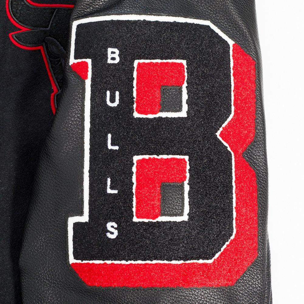 Pro Standard Men's NBA Chicago Bulls Old English Rib Wool Varsity Jacket -Black/Red - BLACK/RED Thumbnail View 8