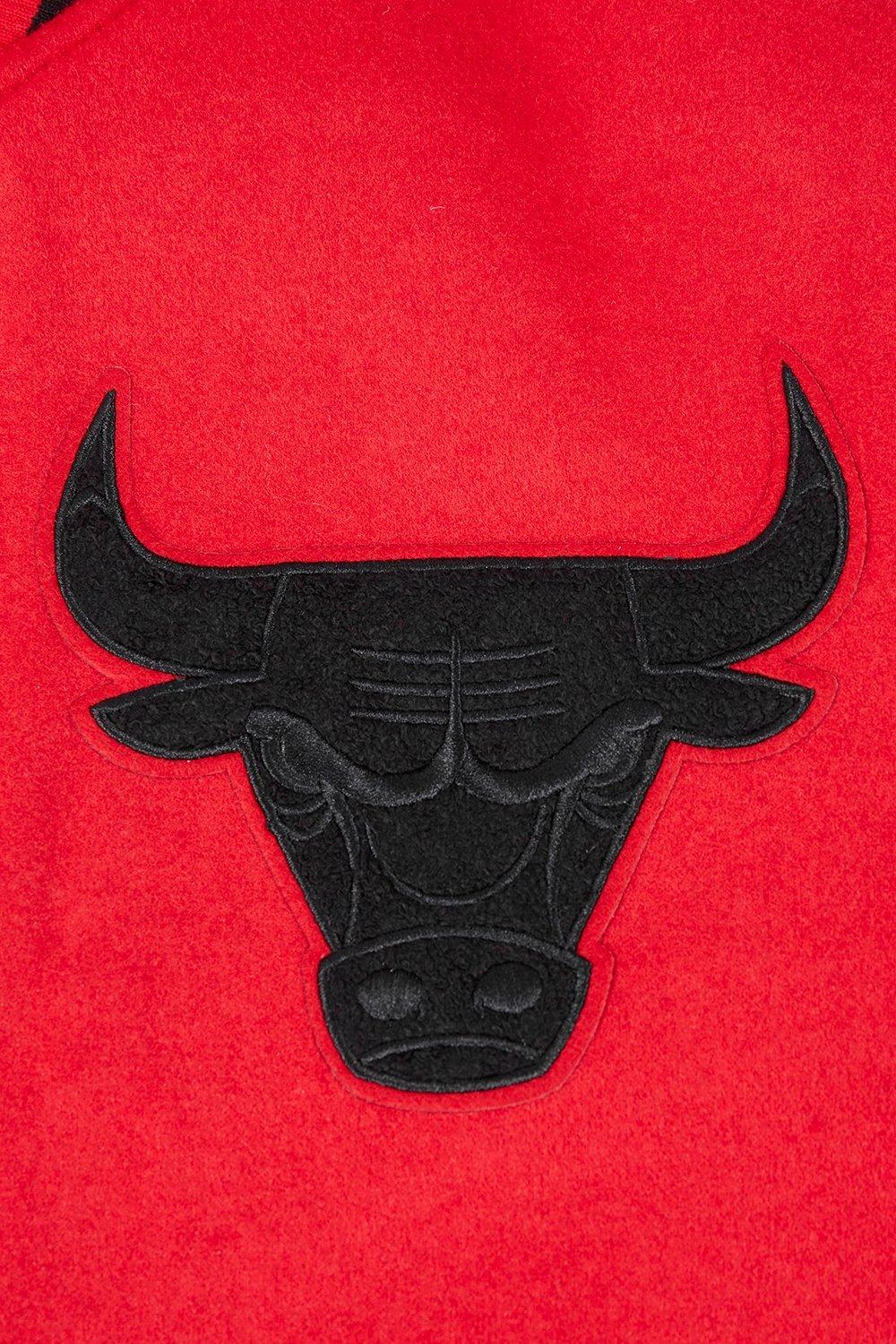 Pro Standard Men's NBA Chicago Bulls Old English Rib Wool Varsity Jacket -Red/Black - RED/BLACK Thumbnail View 5