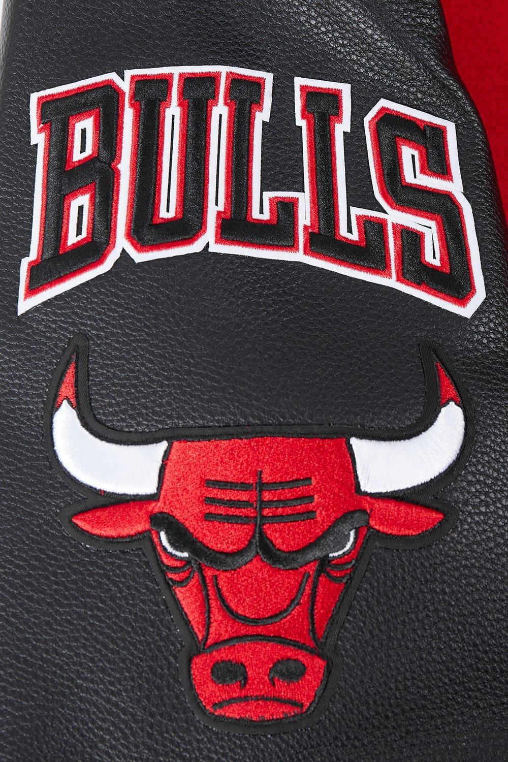 Pro Standard Men's NBA Chicago Bulls Old English Rib Wool Varsity Jacket -Red/Black - RED/BLACK Thumbnail View 7