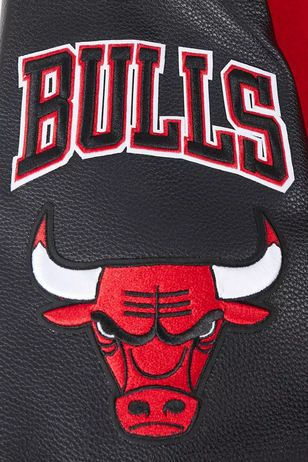 Pro Standard Men's NBA Chicago Bulls Old English Rib Wool Varsity Jacket -Red/Black - RED/BLACK