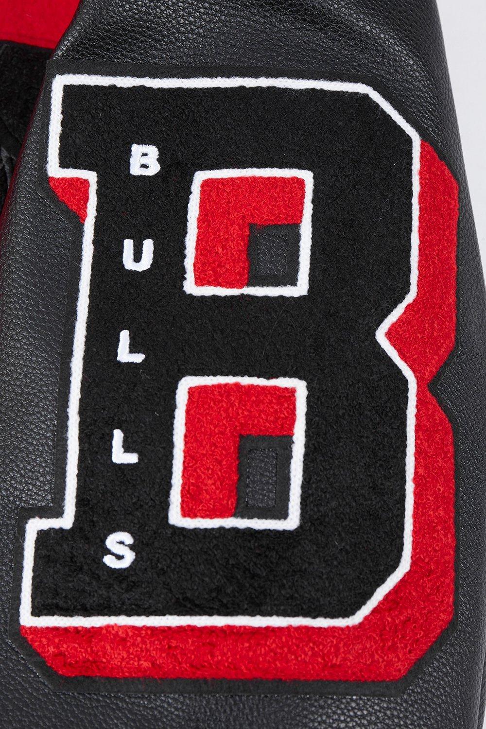 Pro Standard Men's NBA Chicago Bulls Old English Rib Wool Varsity Jacket -Red/Black - RED/BLACK Thumbnail View 8