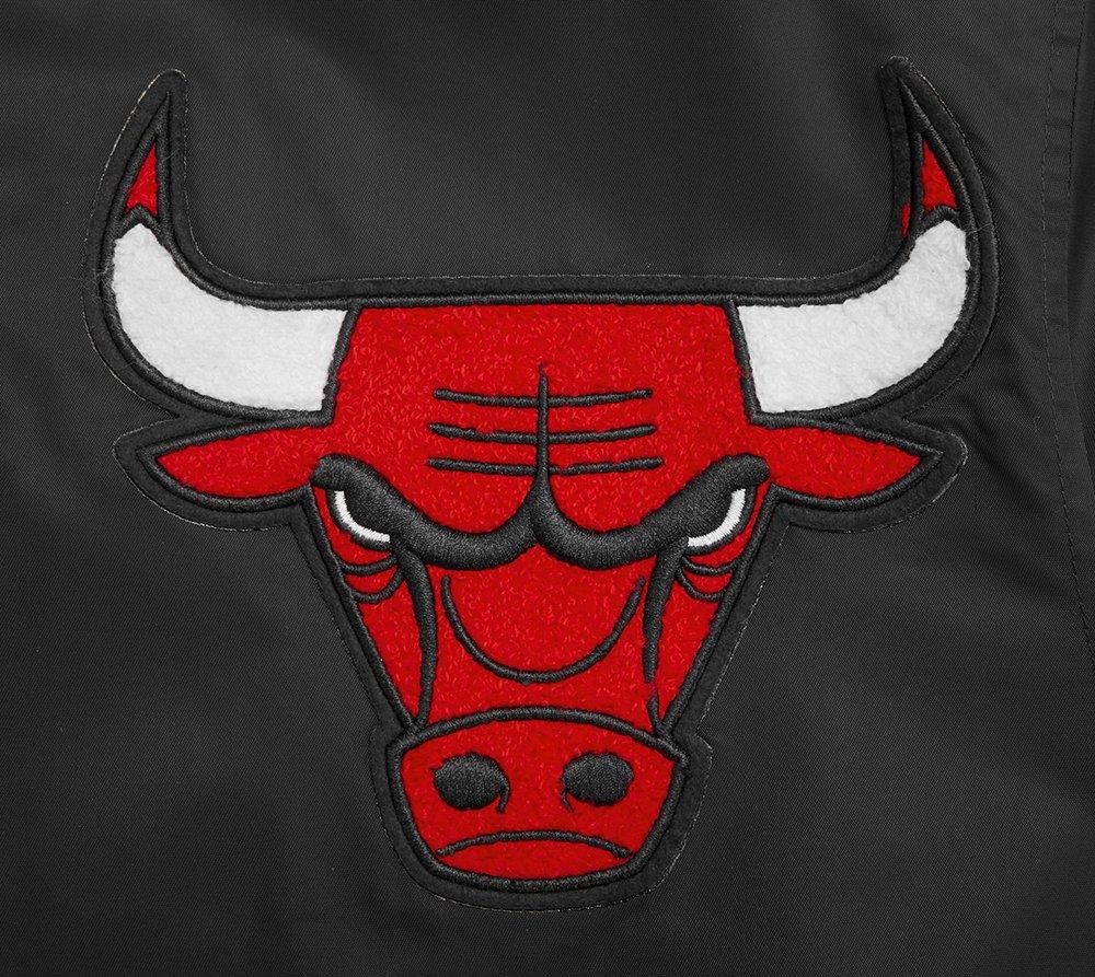 Pro Standard Men's NBA Chicago Bulls Mashup Rib Satin Jacket -Black/Red - BLACK/RED Thumbnail View 6