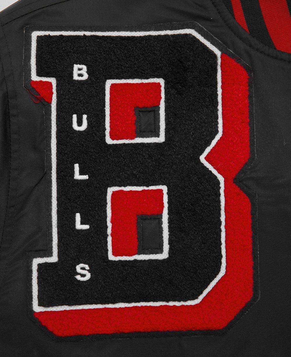 Pro Standard Men's NBA Chicago Bulls Mashup Rib Satin Jacket -Black/Red - BLACK/RED Thumbnail View 7