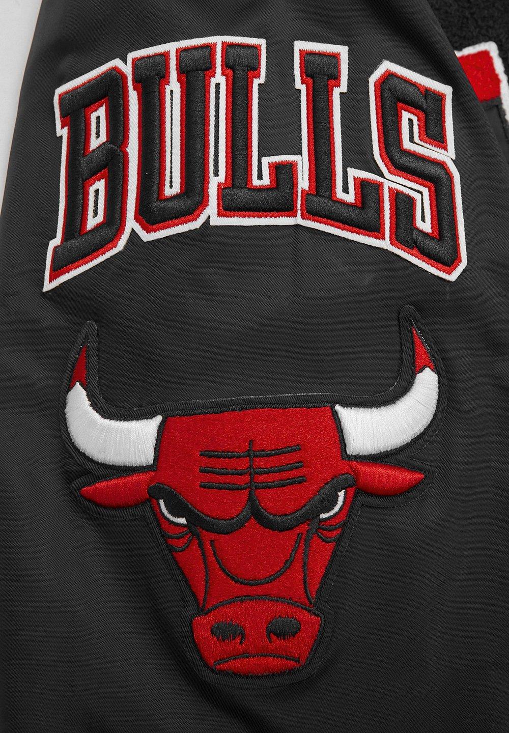 Pro Standard Men's NBA Chicago Bulls Mashup Rib Satin Jacket -Black/Red - BLACK/RED Thumbnail View 8