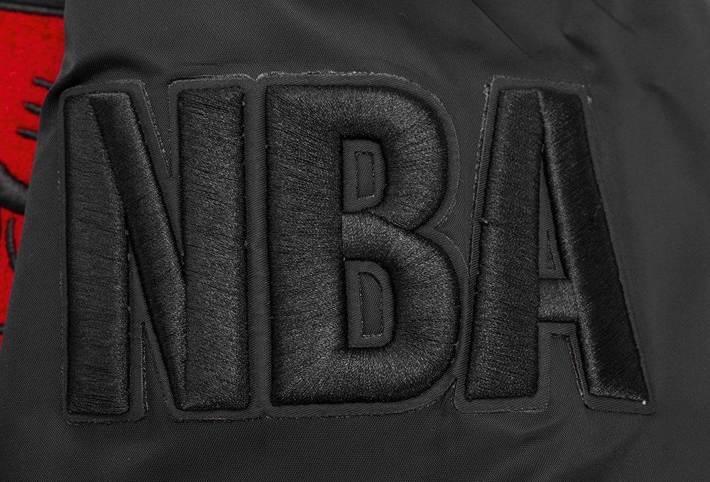 Pro Standard Men's NBA Chicago Bulls Mashup Rib Satin Jacket - Black/Red - BLACK/RED Thumbnail View 9