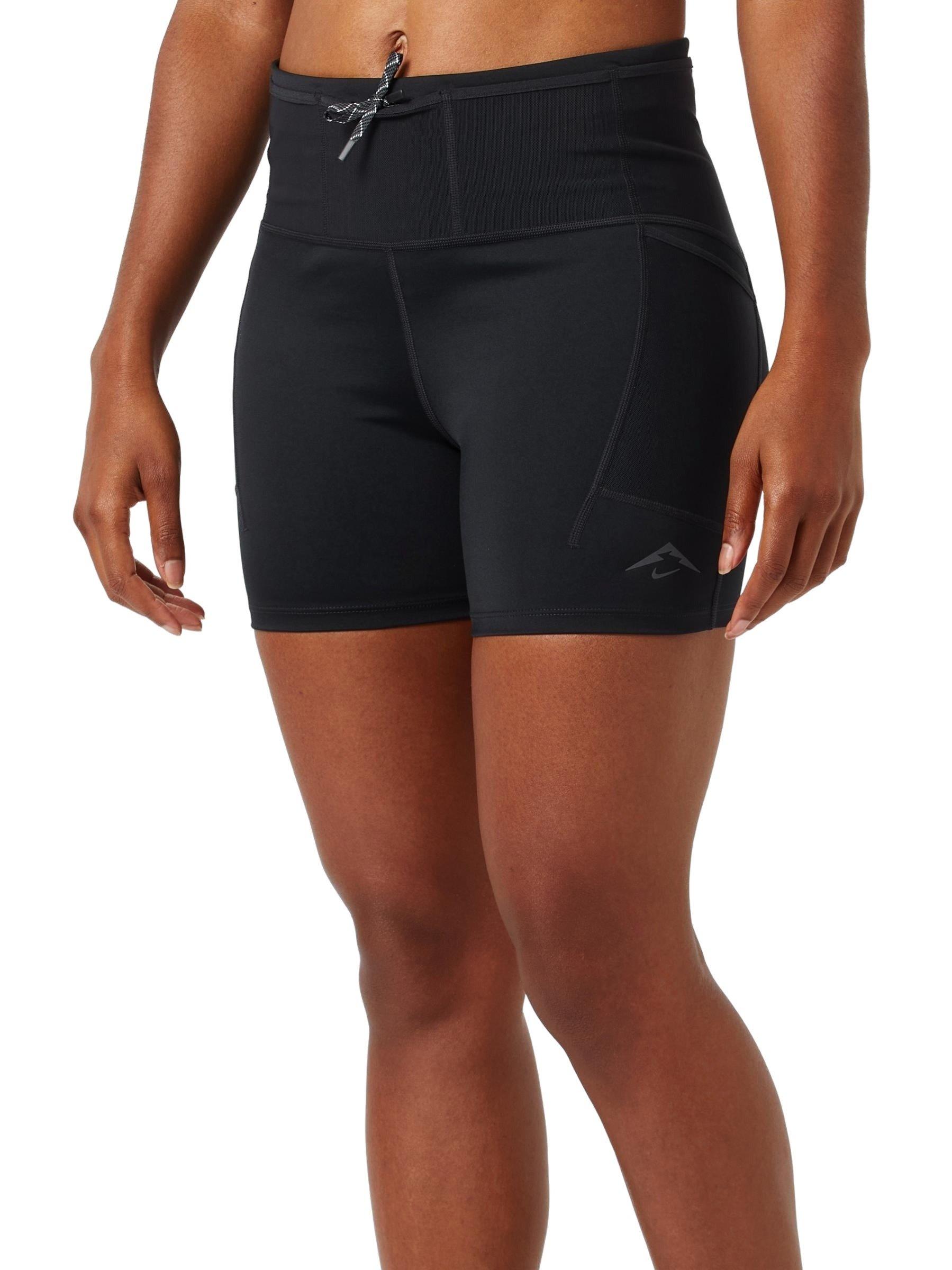 Nike Women's Trail Dri-FIT High-Rise 4" Tight Shorts -Black - BLACK Thumbnail View 1