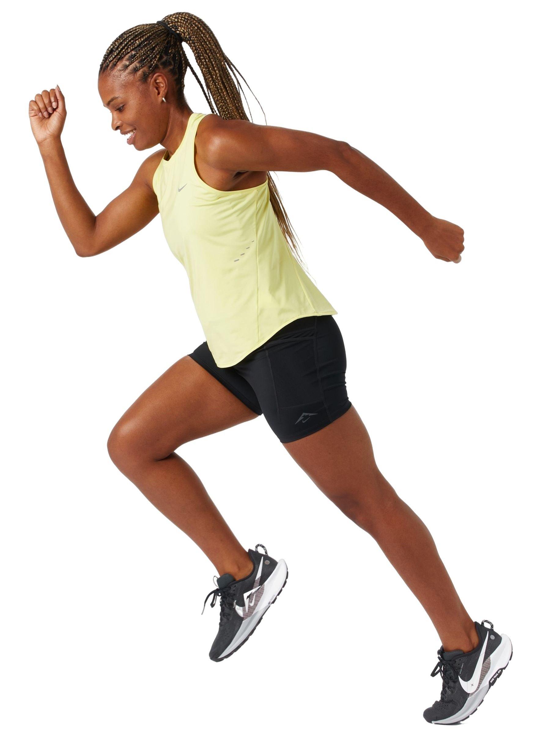 Nike Women's Trail Dri-FIT High-Rise 4" Tight Shorts - Black - BLACK Thumbnail View 4