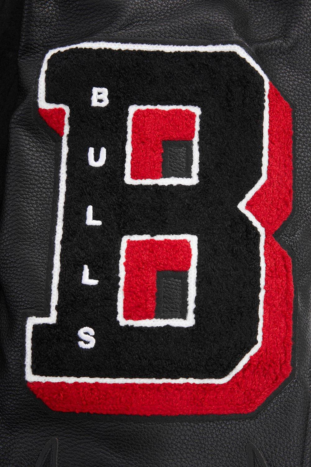 Pro Standard Men's NBA Chicago Bulls Mashup Rib Wool Varsity Jacket - Black/Red - BLACK/RED Thumbnail View 5
