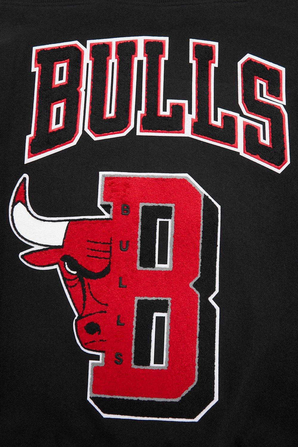 Pro Standard Men's NBA Chicago Bulls Mashup Rib Wool Varsity Jacket - Black/Red - BLACK/RED Thumbnail View 6