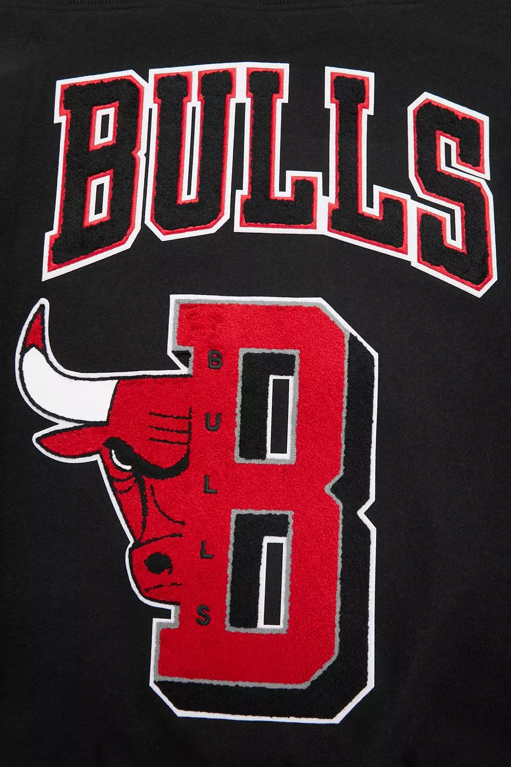 Pro Standard Men's NBA Chicago Bulls Mashup Rib Wool Varsity Jacket -Black/Red - BLACK/RED