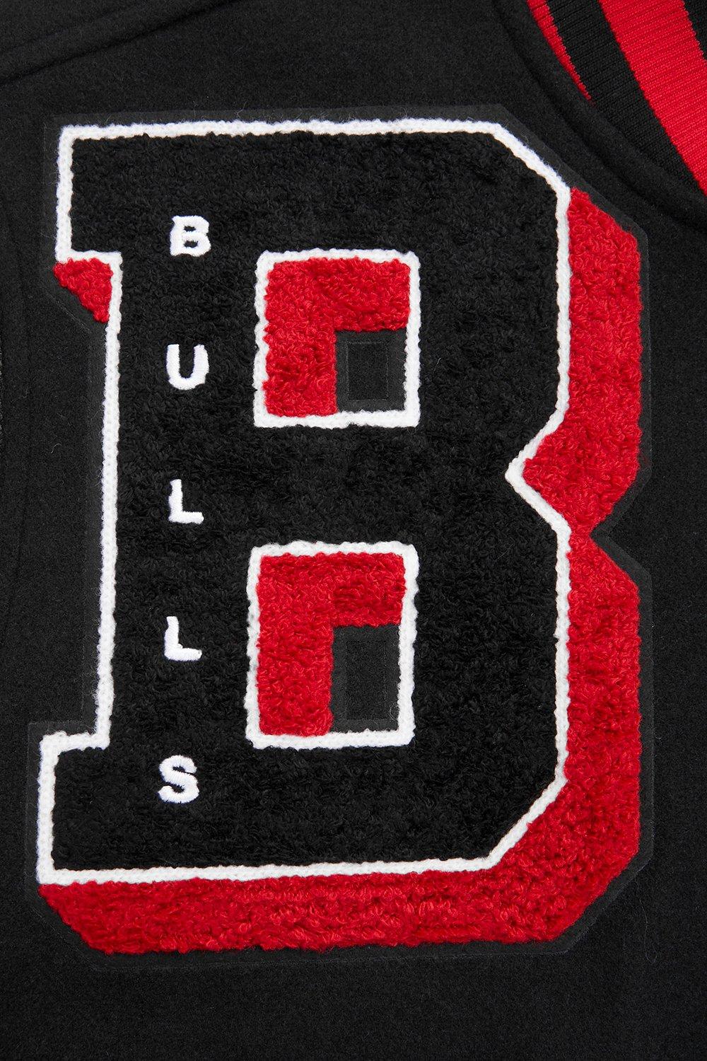 Pro Standard Men's NBA Chicago Bulls Mashup Rib Wool Varsity Jacket - Black/Red - BLACK/RED Thumbnail View 8