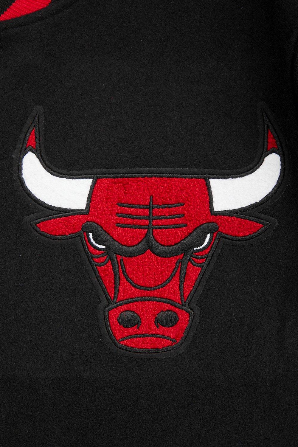 Pro Standard Men's NBA Chicago Bulls Mashup Rib Wool Varsity Jacket - Black/Red - BLACK/RED Thumbnail View 9