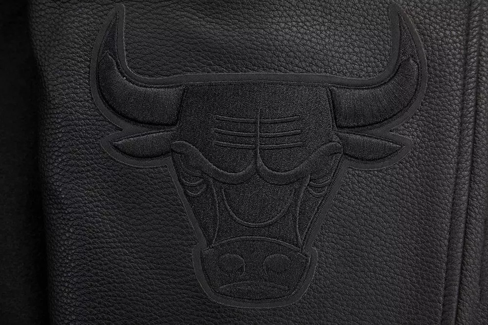 Pro Standard Men's NBA Chicago Bulls Mashup Rib Wool Varsity Jacket -Black/Red - BLACK/RED