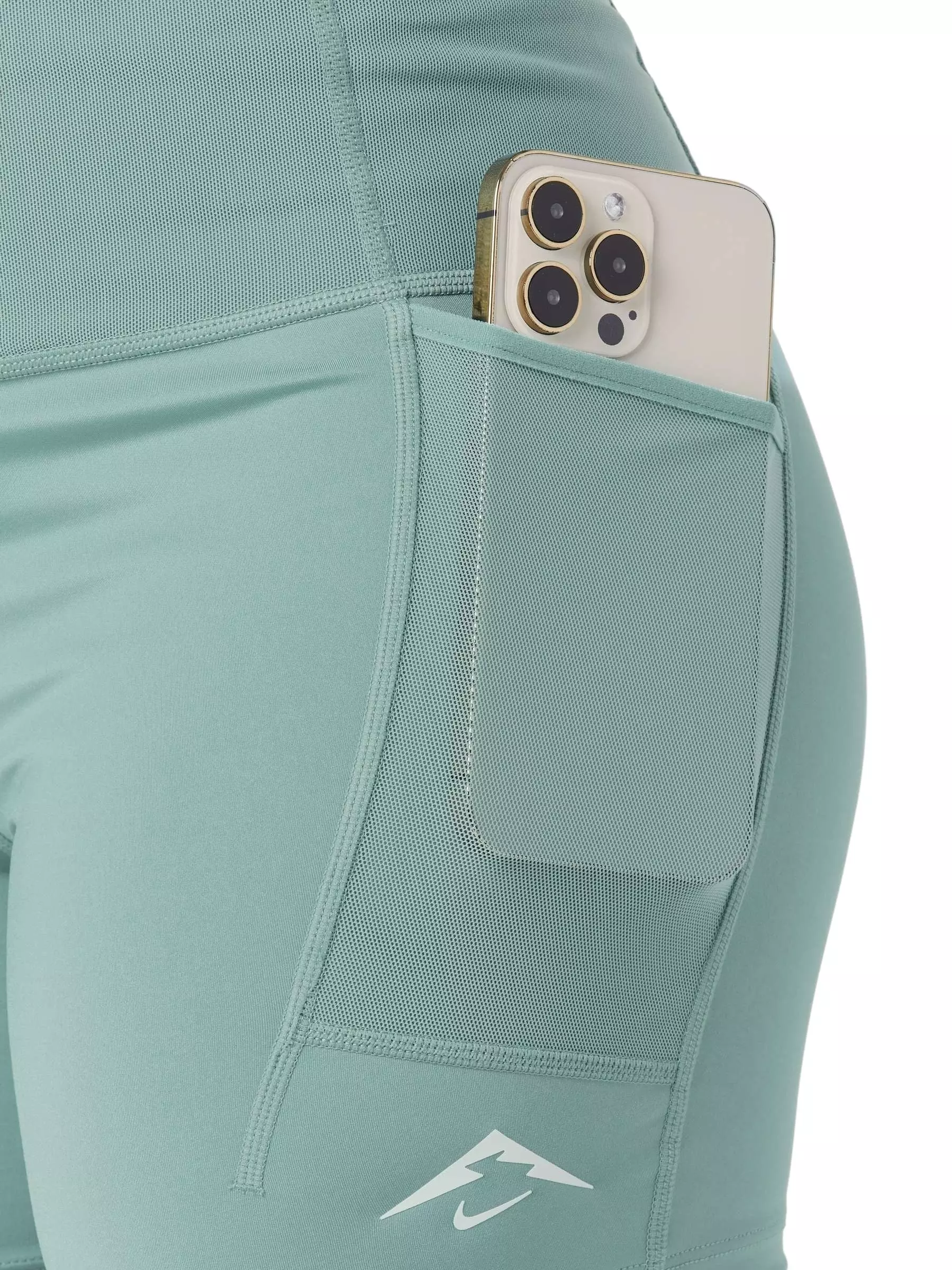 Nike Women's Trail Dri-FIT High-Rise 4" Tight Shorts -Green - GREEN