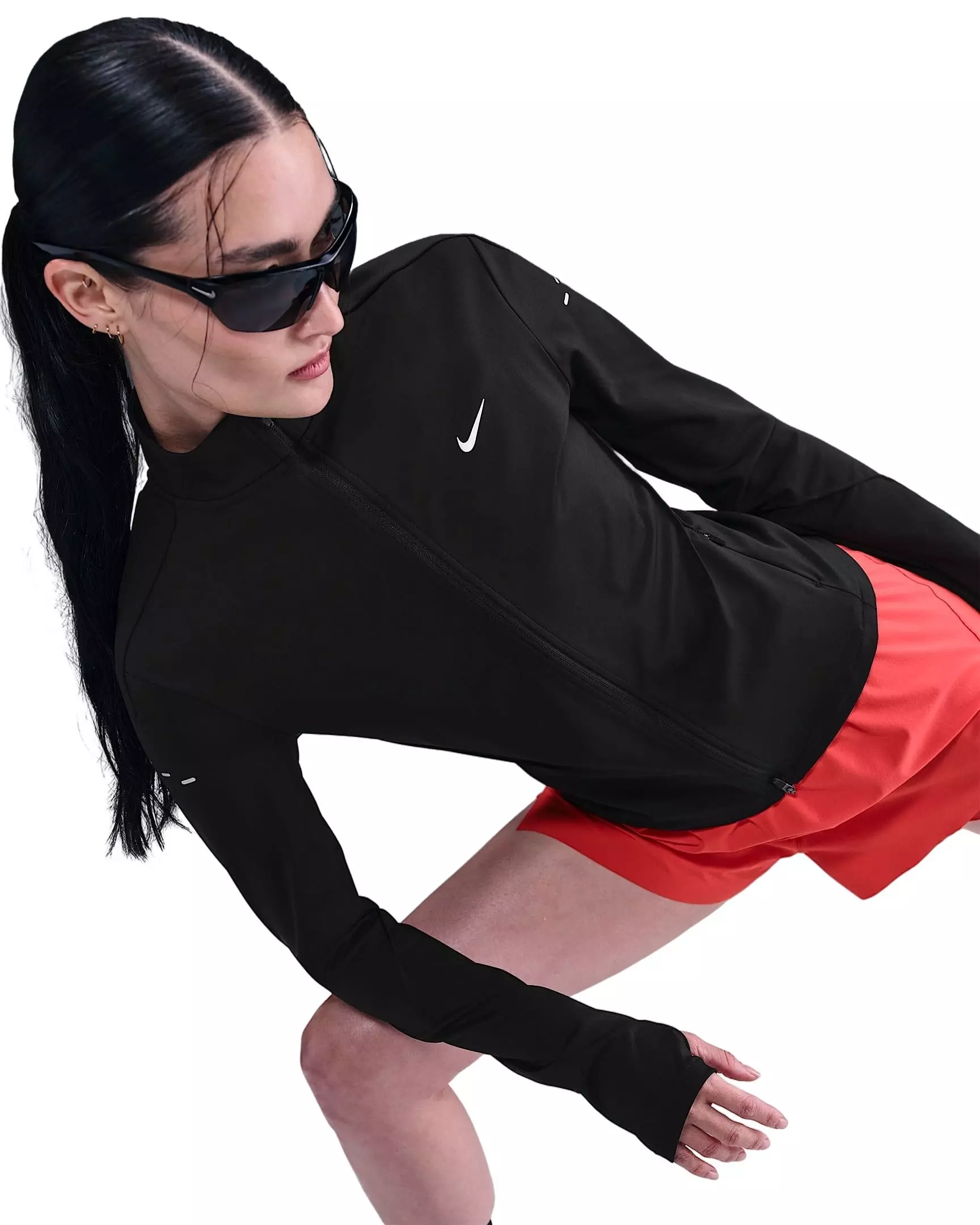 Nike Women's Swift Dri-FIT Full-Zip Mid-Layer Running Jacket - Black - BLACK