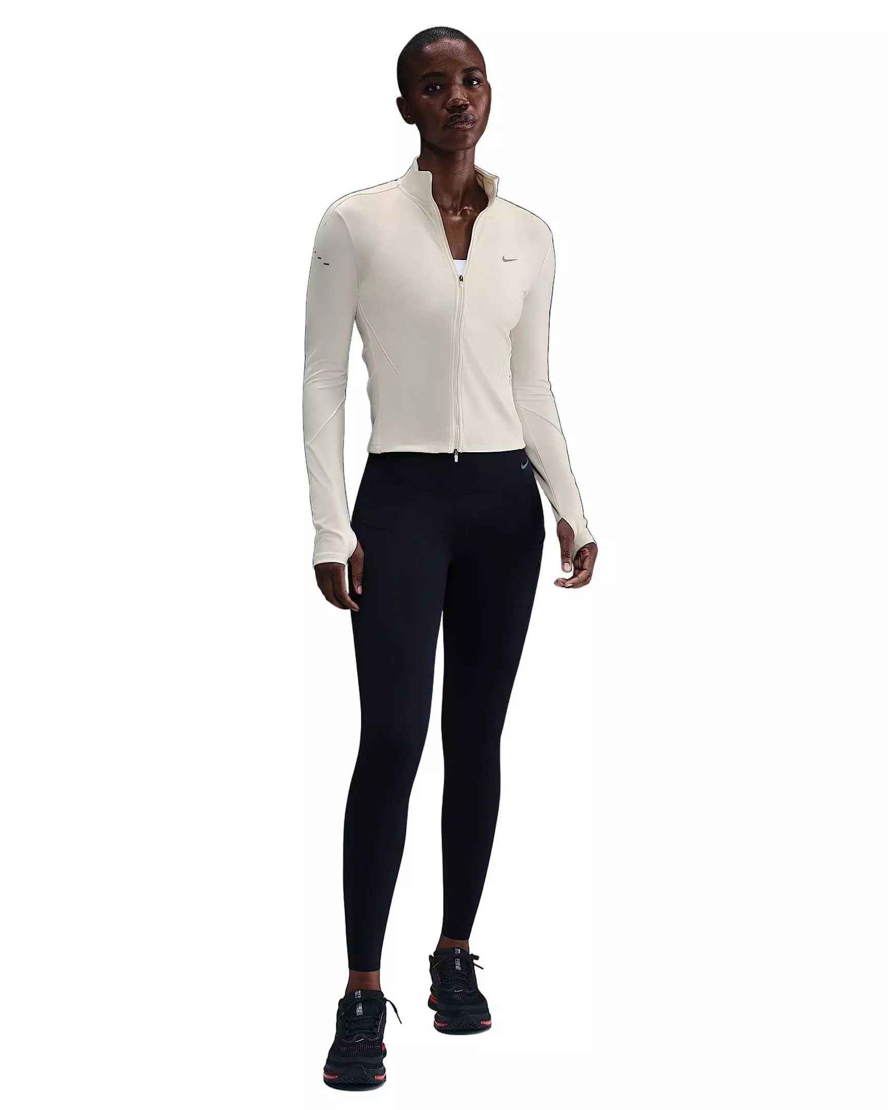 Nike Women's Swift Dri-FIT Full-Zip Mid-Layer Running Jacket - White - WHITE