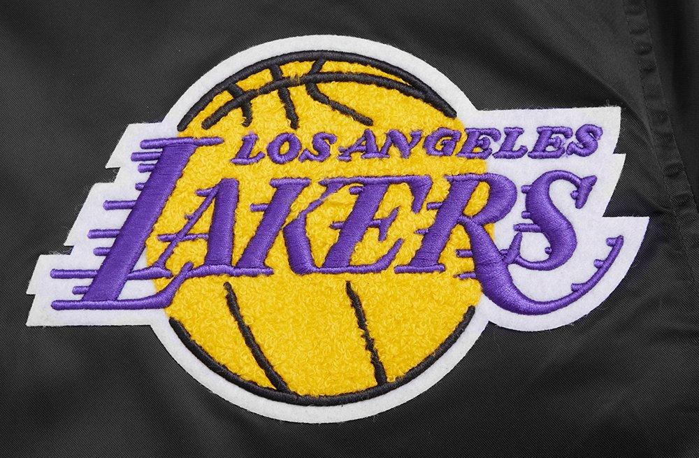 Pro Standard Men's NBA Los Angeles Lakers Mashup Rib Satin Jacket -Black/Purple - BLACK/PURPLE Thumbnail View 9