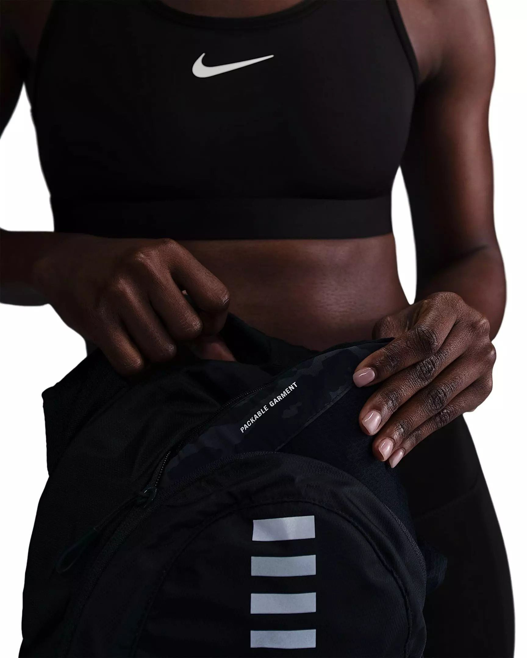 Nike Women's Swift Dri-FIT Packable Running Jacket - Black - BLACK