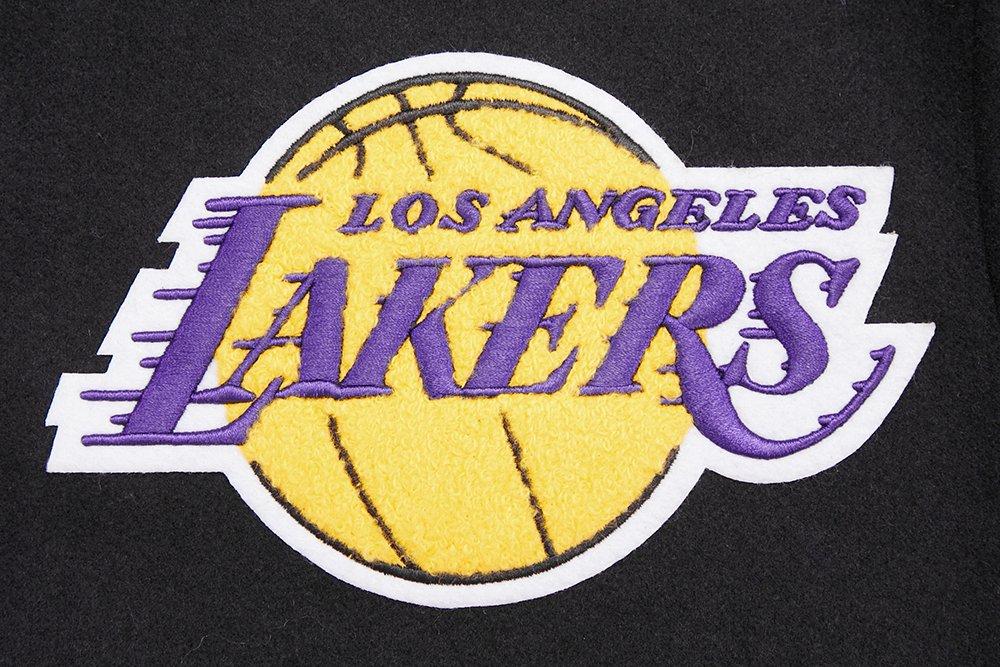 Pro Standard Men's NBA Los Angeles Lakers Mashup Rib Wool Varsity Jacket - Black/Purple - BLACK/PURPLE Thumbnail View 7