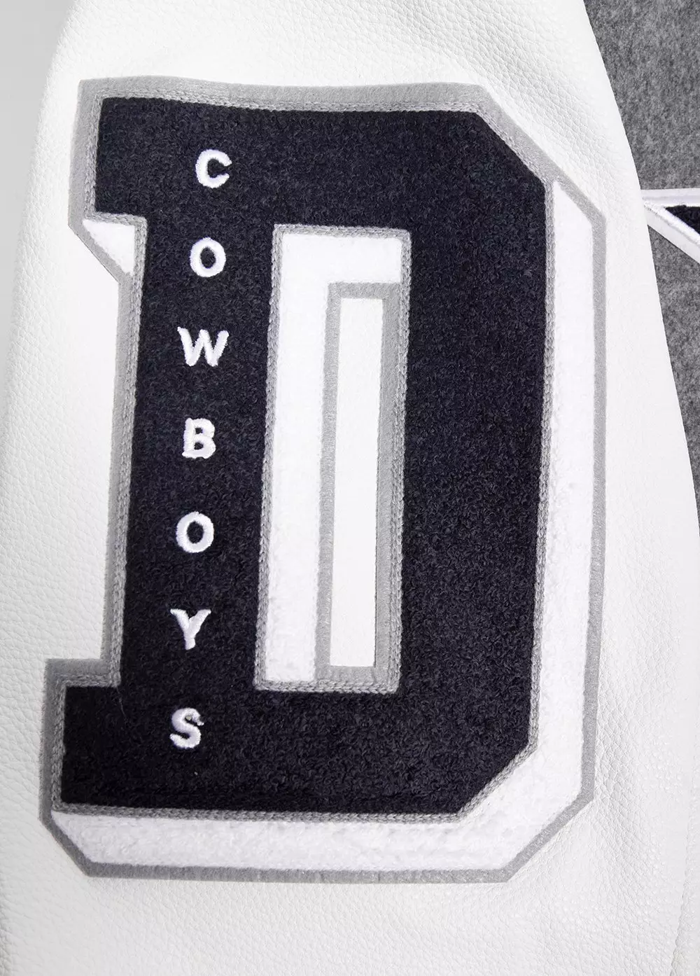 Pro Standard Men's NFL Dallas Cowboys Old English Rib Wool Varsity Jacket - Grey/White - GREY/WHITE