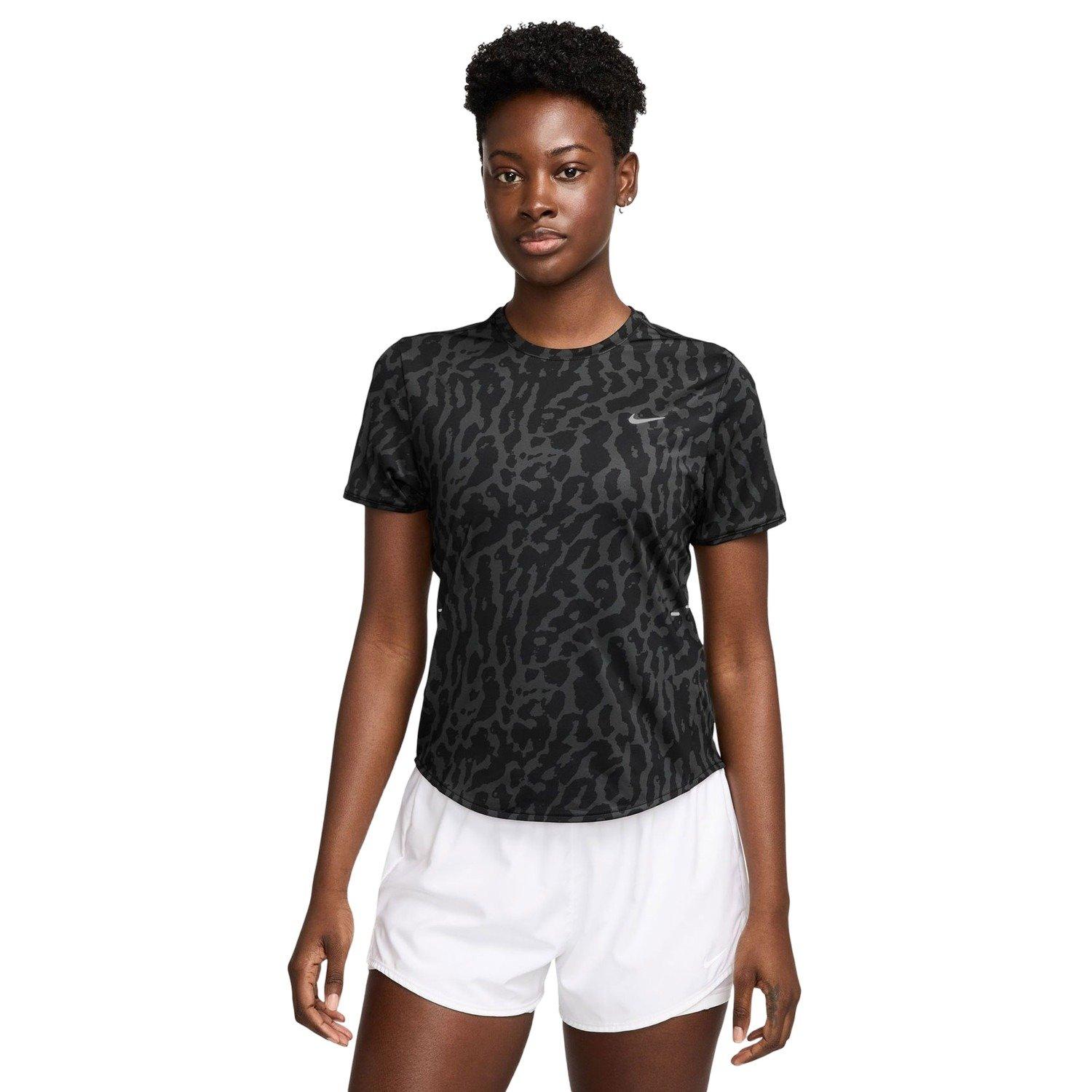 Nike Women's Swift Novelty Dri-FIT Short-Sleeve Top -Black - BLACK Thumbnail View 1