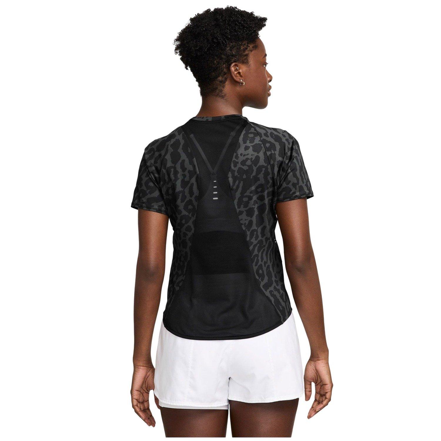 Nike Women's Swift Novelty Dri-FIT Short-Sleeve Top -Black - BLACK Thumbnail View 2