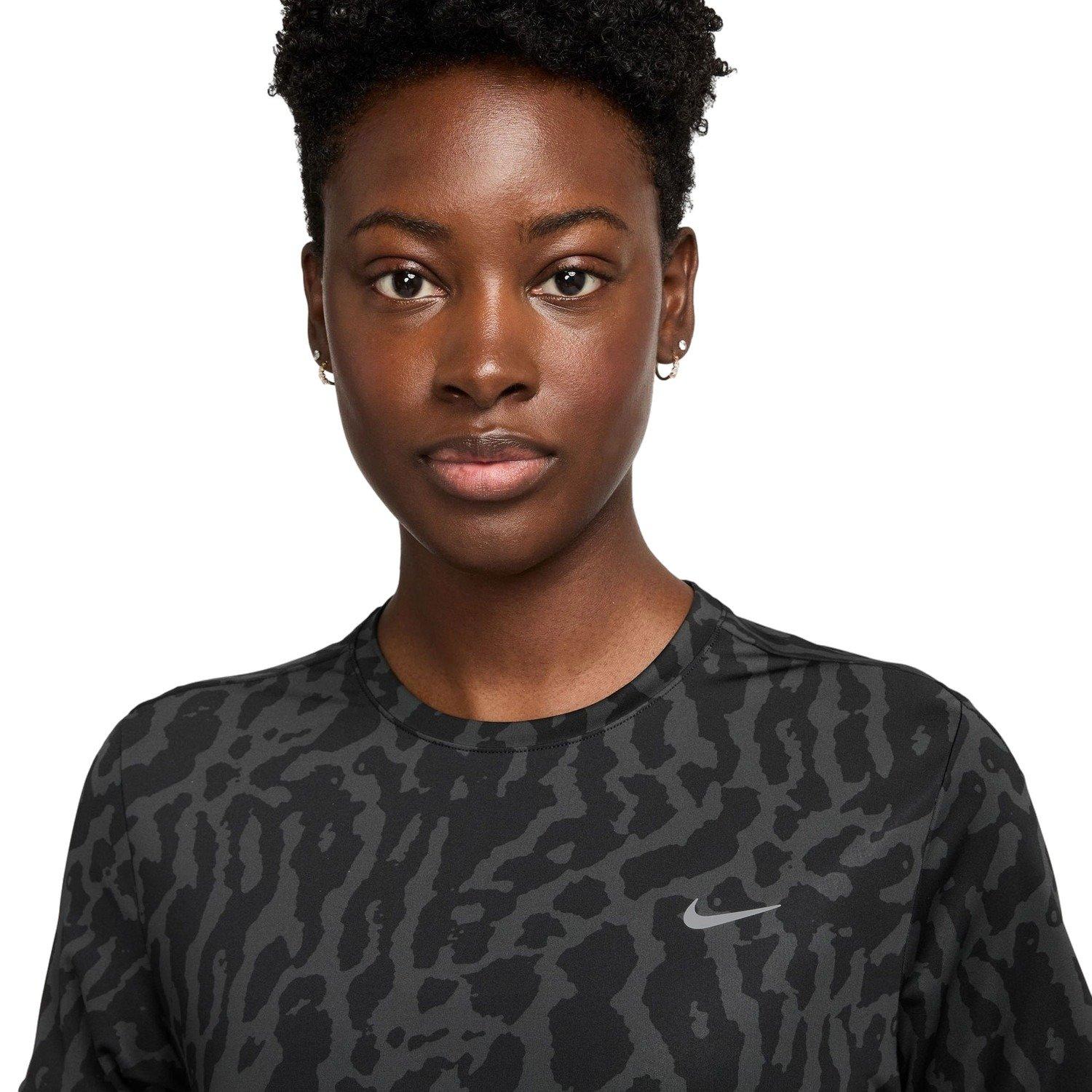 Nike Women's Swift Novelty Dri-FIT Short-Sleeve Top -Black - BLACK Thumbnail View 3