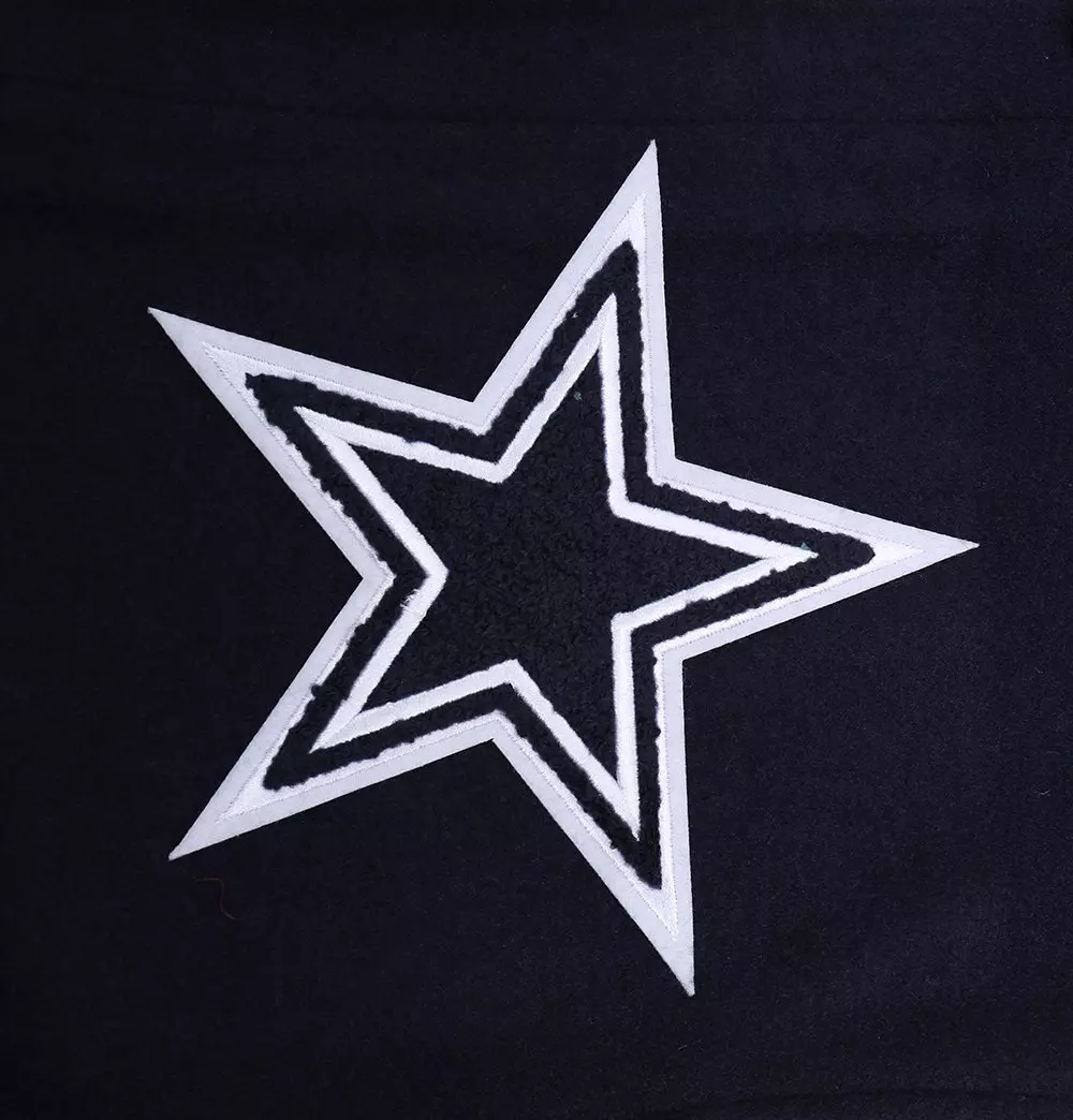 Pro Standard Men's NFL Dallas Cowboys Old English Rib Wool Varsity Jacket -Navy/White - NAVY/WHITE