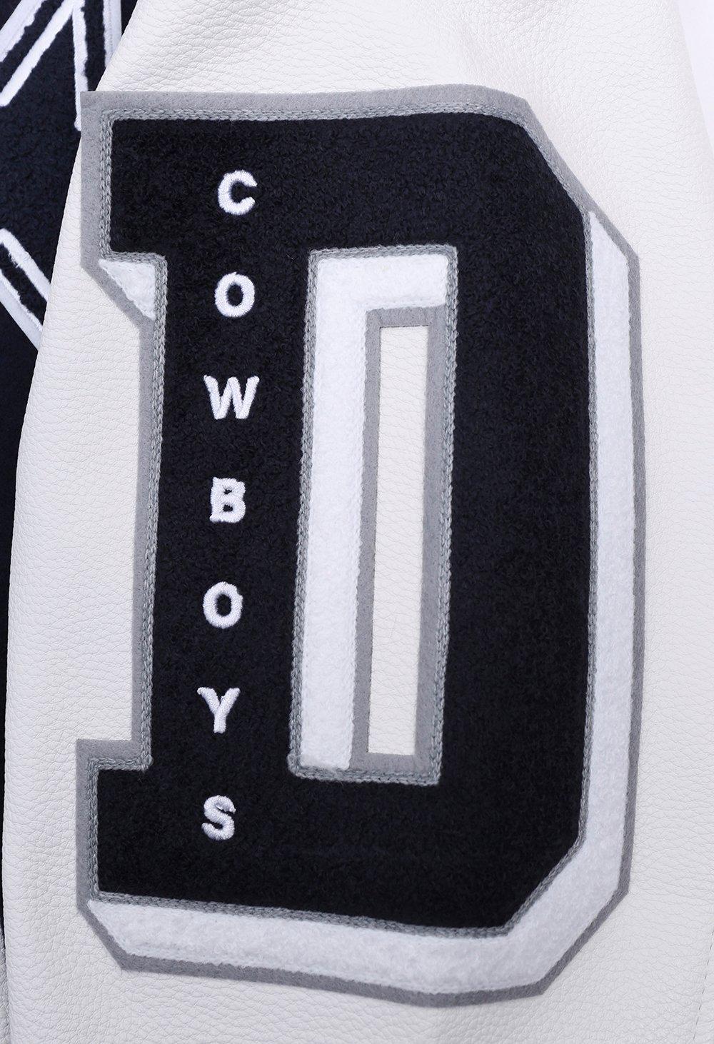 Pro Standard Men's NFL Dallas Cowboys Old English Rib Wool Varsity Jacket - Navy/White - NAVY/WHITE Thumbnail View 7