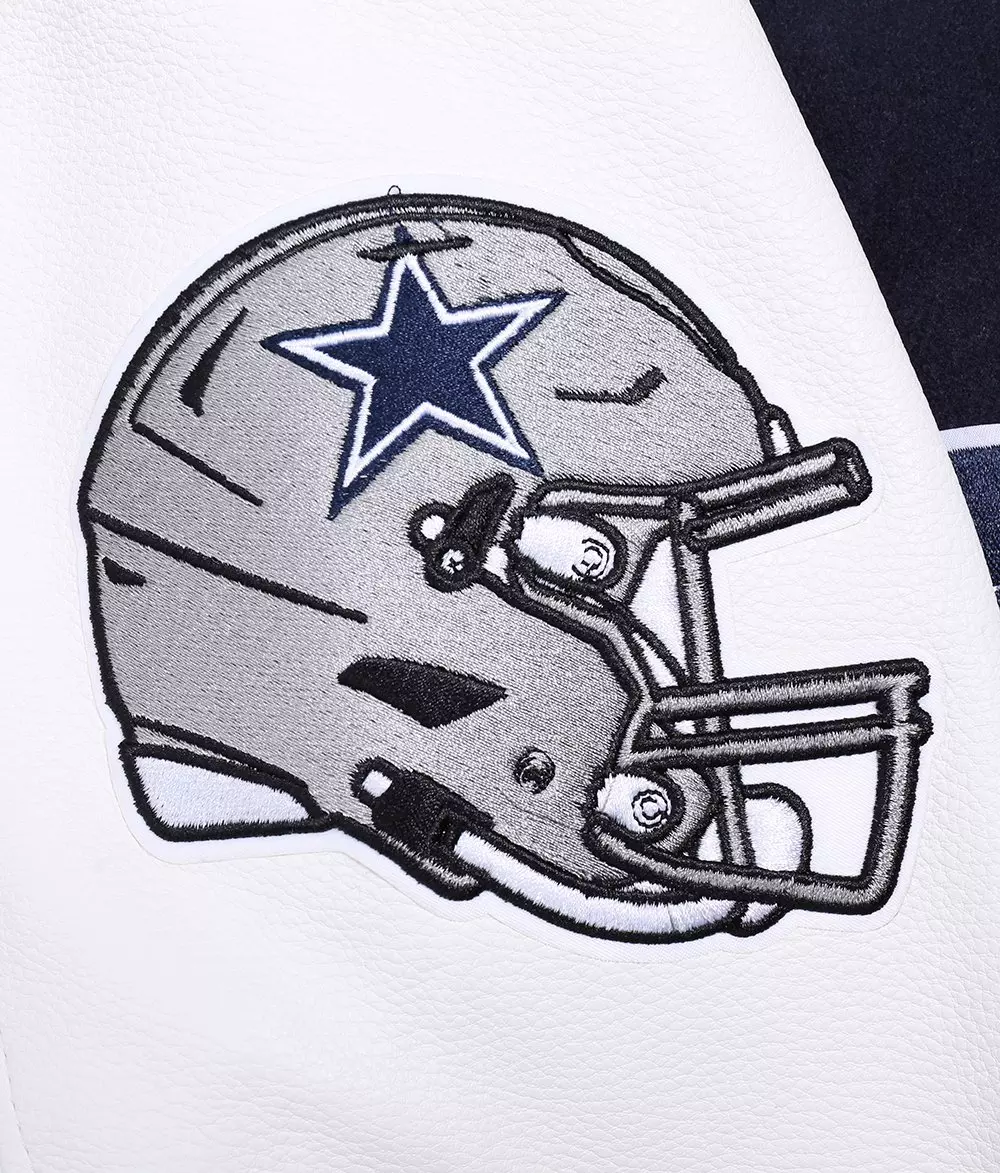 Pro Standard Men's NFL Dallas Cowboys Old English Rib Wool Varsity Jacket - Navy/White - NAVY/WHITE