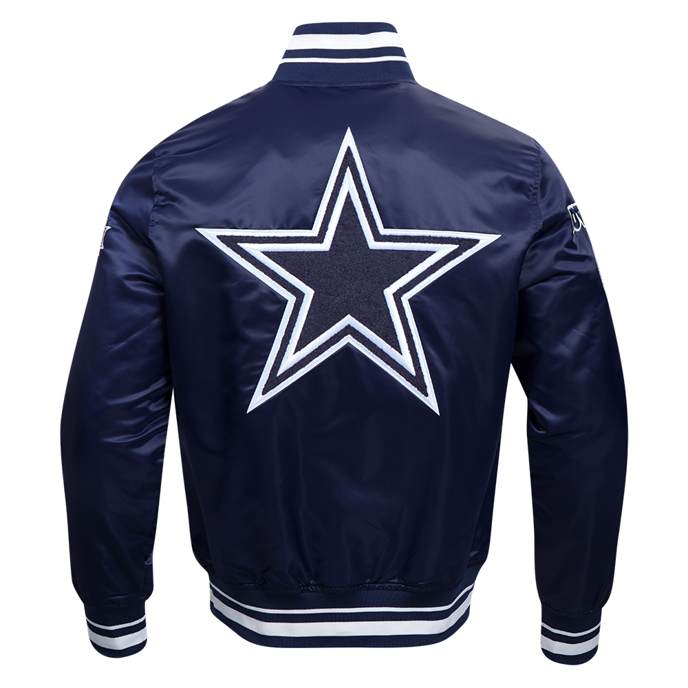 Pro Standard Men's NFL Dallas Cowboys Mashup Rib Satin Jacket - Navy - NAVY Thumbnail View 2