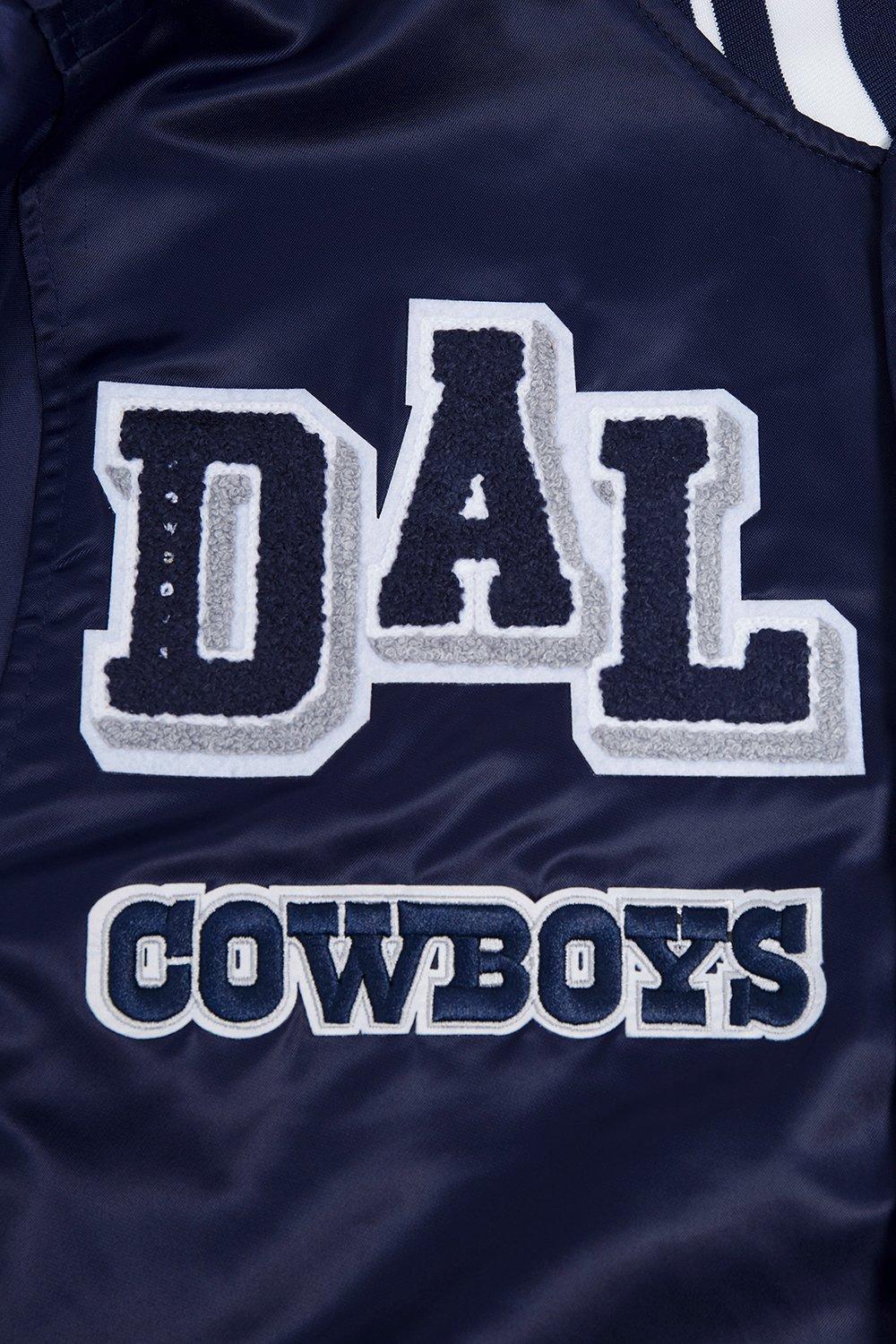 Pro Standard Men's NFL Dallas Cowboys Mashup Rib Satin Jacket -Navy - NAVY Thumbnail View 5