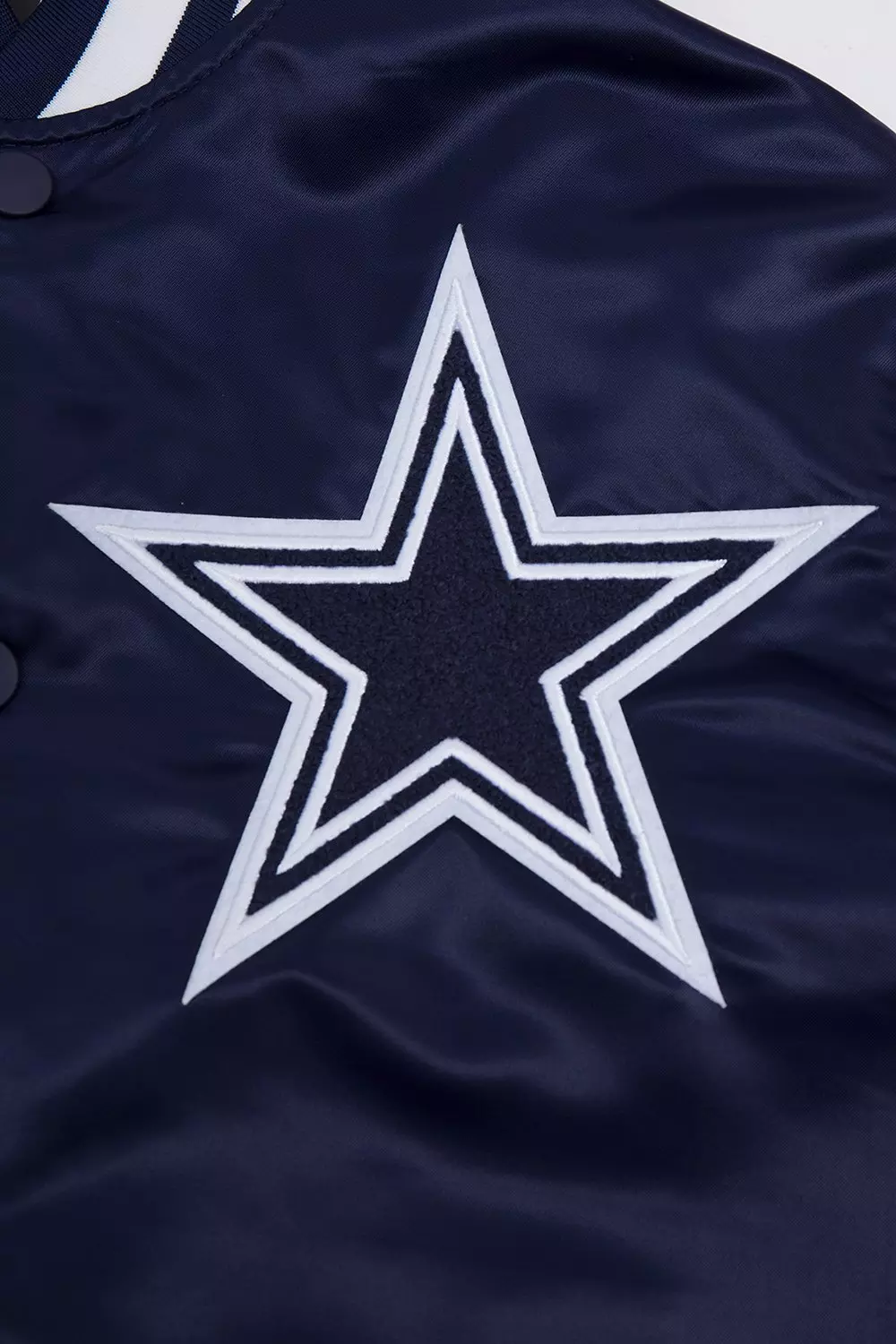Pro Standard Men's NFL Dallas Cowboys Mashup Rib Satin Jacket - Navy - NAVY