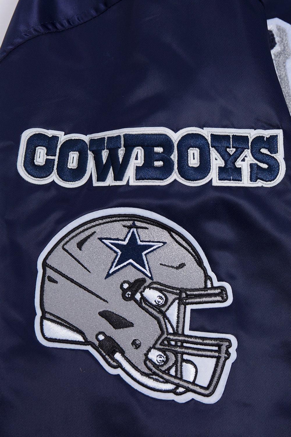 Pro Standard Men's NFL Dallas Cowboys Mashup Rib Satin Jacket - Navy - NAVY Thumbnail View 7