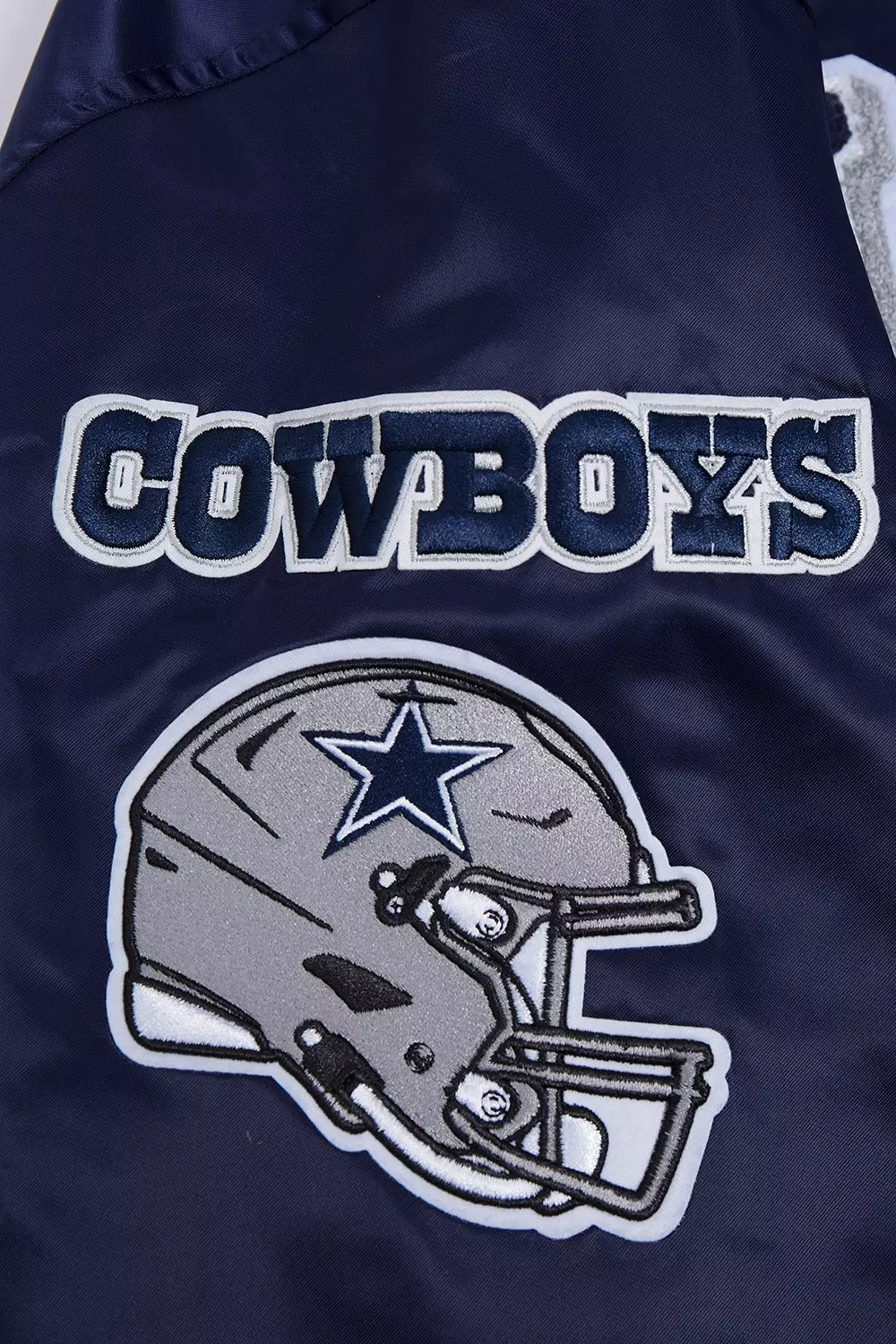 Pro Standard Men's NFL Dallas Cowboys Mashup Rib Satin Jacket -Navy - NAVY