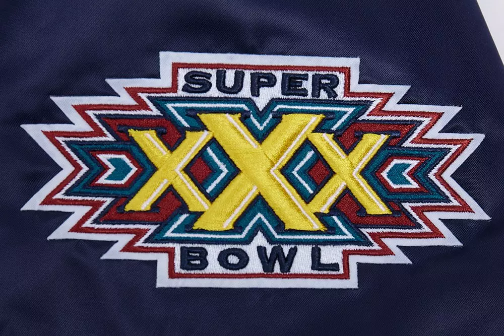 Pro Standard Men's NFL Dallas Cowboys Mashup Rib Satin Jacket -Navy - NAVY