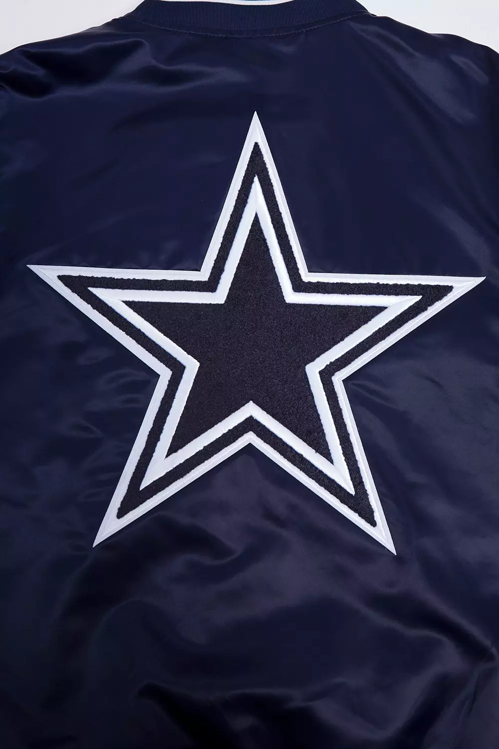 Pro Standard Men's NFL Dallas Cowboys Mashup Rib Satin Jacket -Navy - NAVY