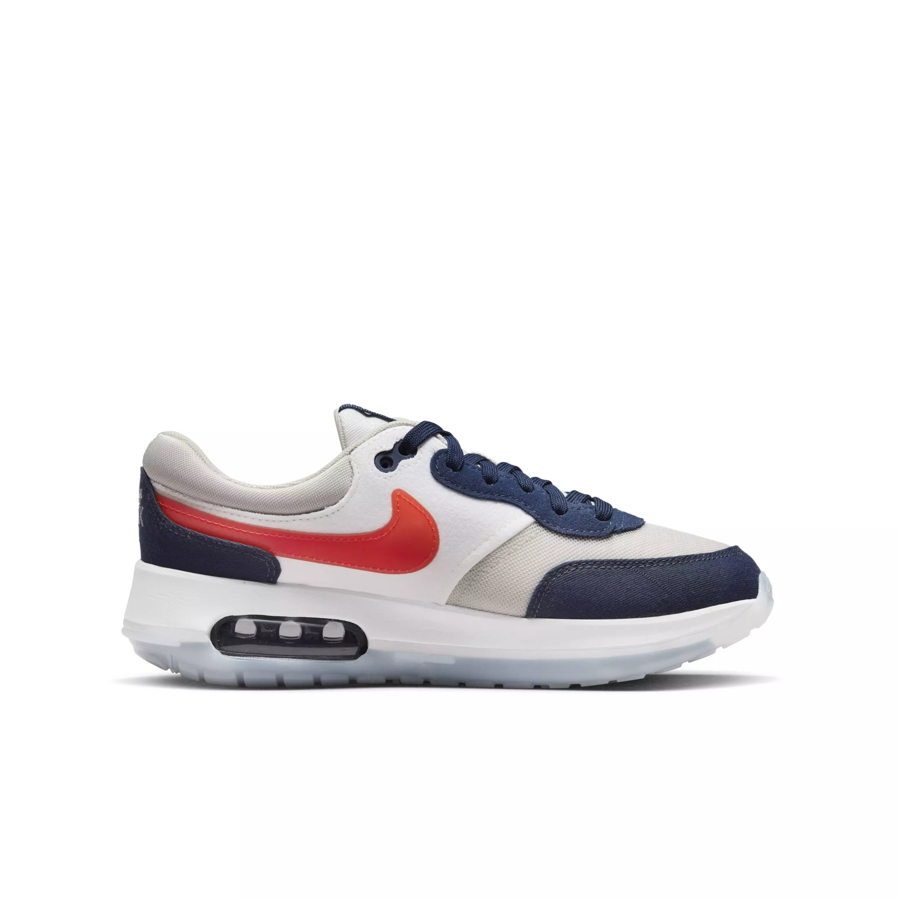 Nike Air Max Motif "Light Bone/Bright Crimson/Midnight Navy" Grade School Boys' Shoe - LT BONE/CRIMSON/NAVY