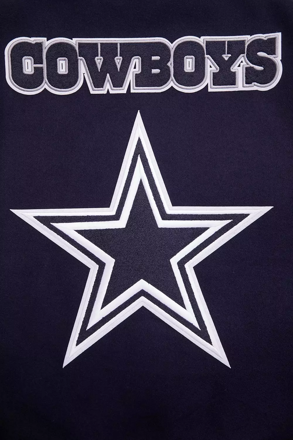 Pro Standard Men's NFL Dallas Cowboys Mashup Rib Wool Varsity Jacket - Navy/White - NAVY/WHITE