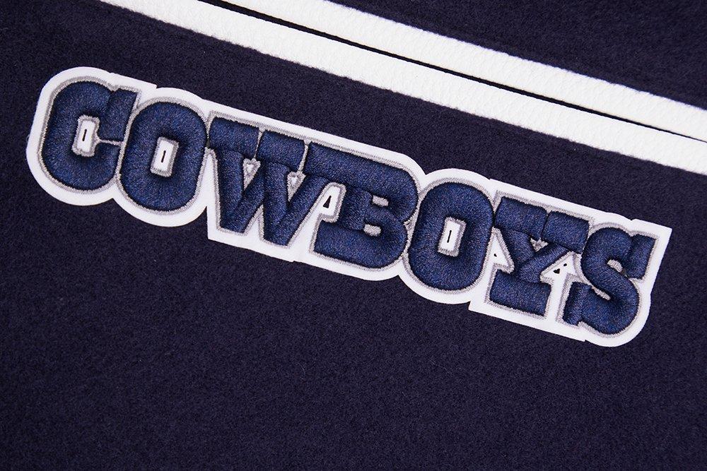 Pro Standard Men's NFL Dallas Cowboys Mashup Rib Wool Varsity Jacket -Navy/White - NAVY/WHITE Thumbnail View 6