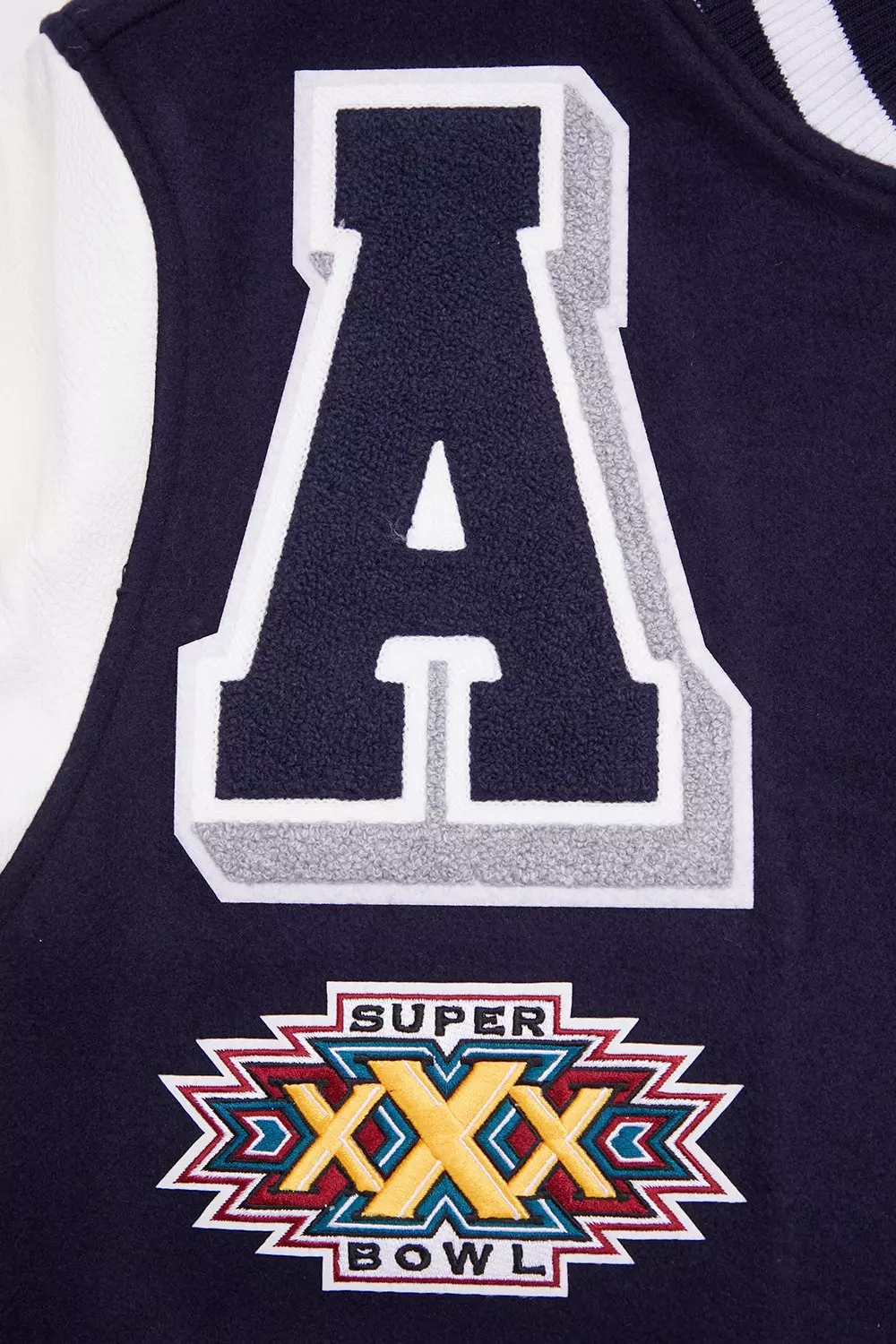 Pro Standard Men's NFL Dallas Cowboys Mashup Rib Wool Varsity Jacket -Navy/White - NAVY/WHITE