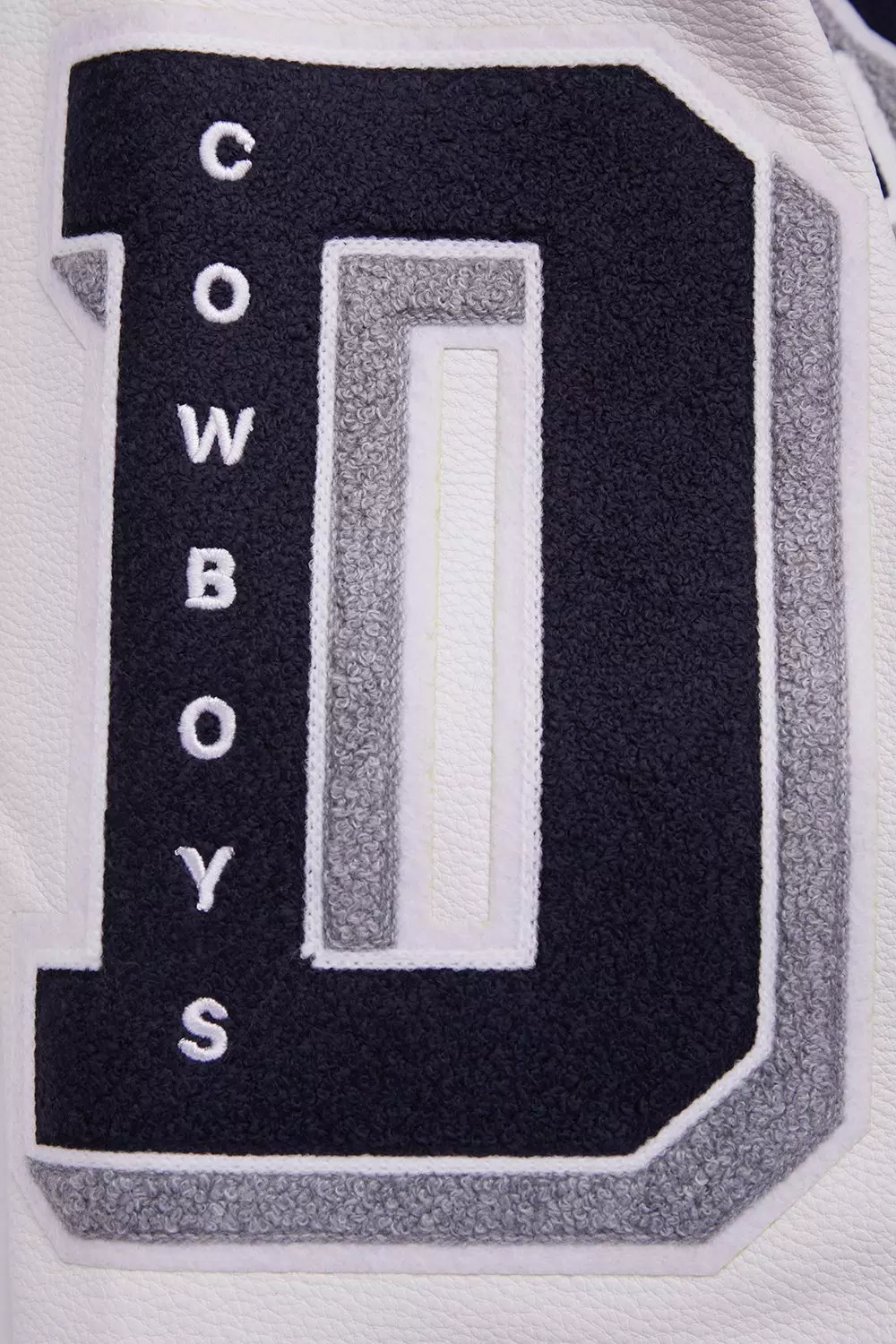 Pro Standard Men's NFL Dallas Cowboys Mashup Rib Wool Varsity Jacket - Navy/White - NAVY/WHITE