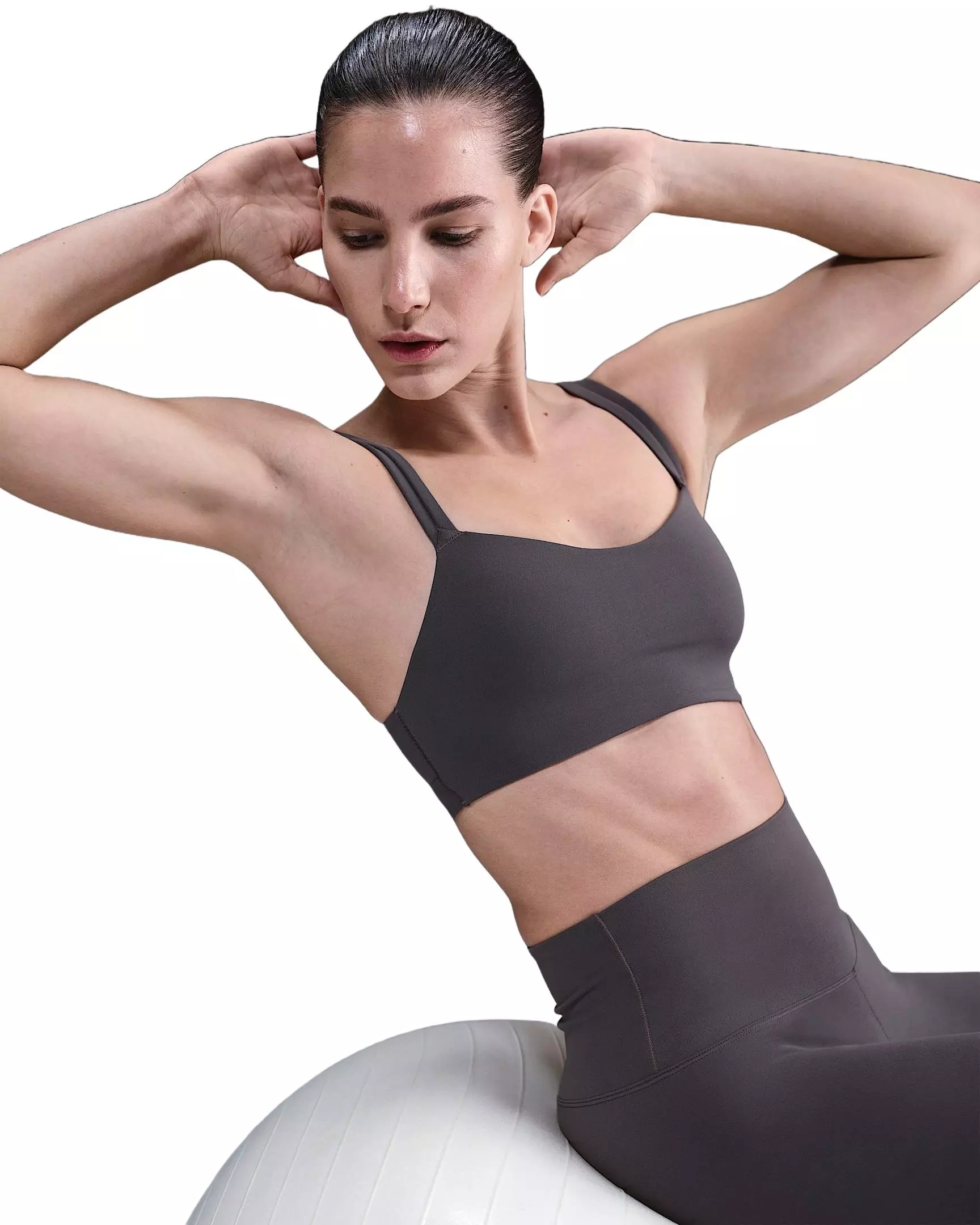 Nike Women's Zenvy Strappy Light-Support Padded Sports Bra -Grey - GREY