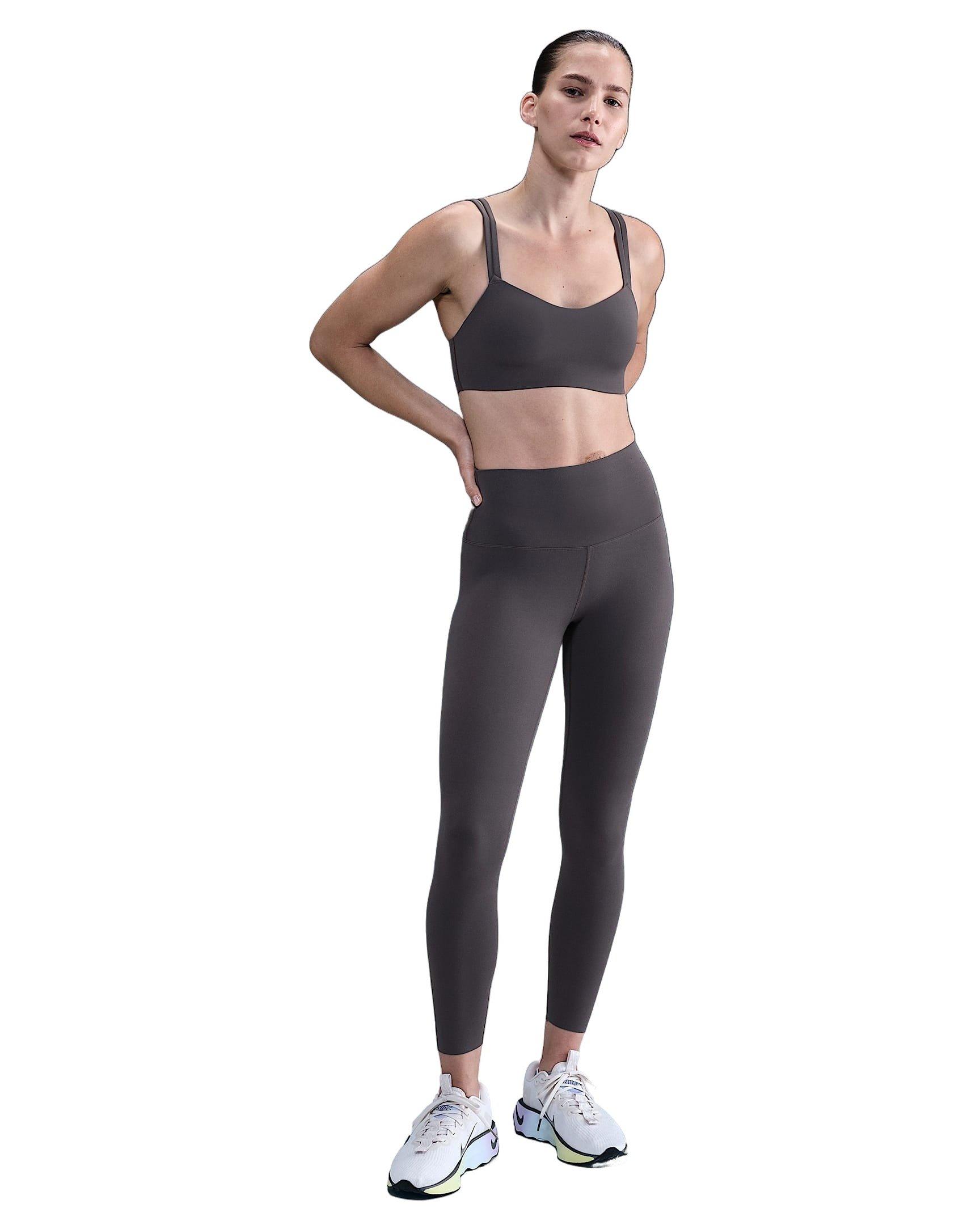 Nike Women's Zenvy Strappy Light-Support Padded Sports Bra -Grey - GREY Thumbnail View 4