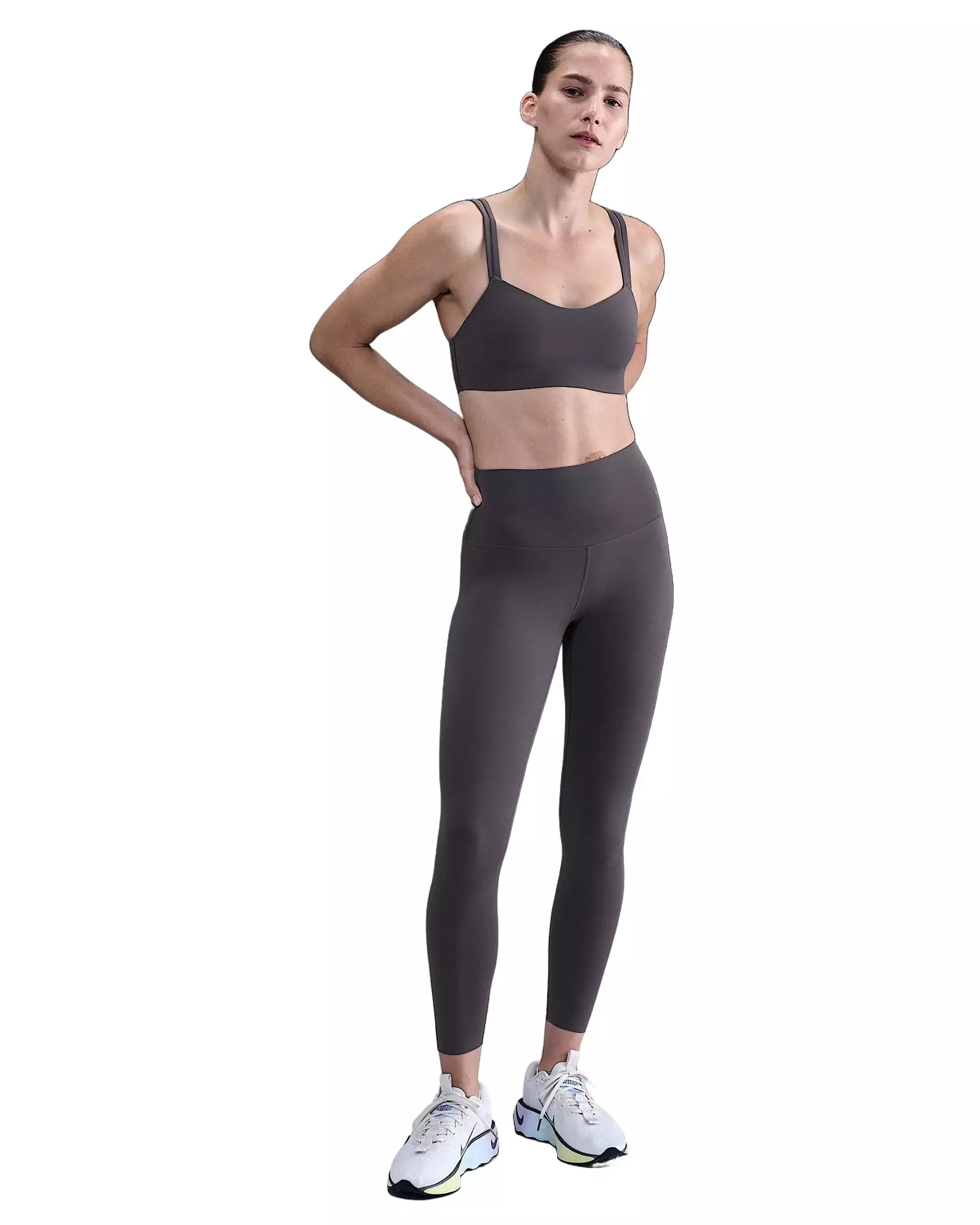 Nike Women's Zenvy Strappy Light-Support Padded Sports Bra -Grey - GREY