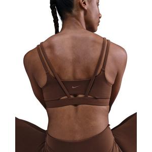 Nike Women's Zenvy Strappy Light-Support Padded Sports Bra -Brown